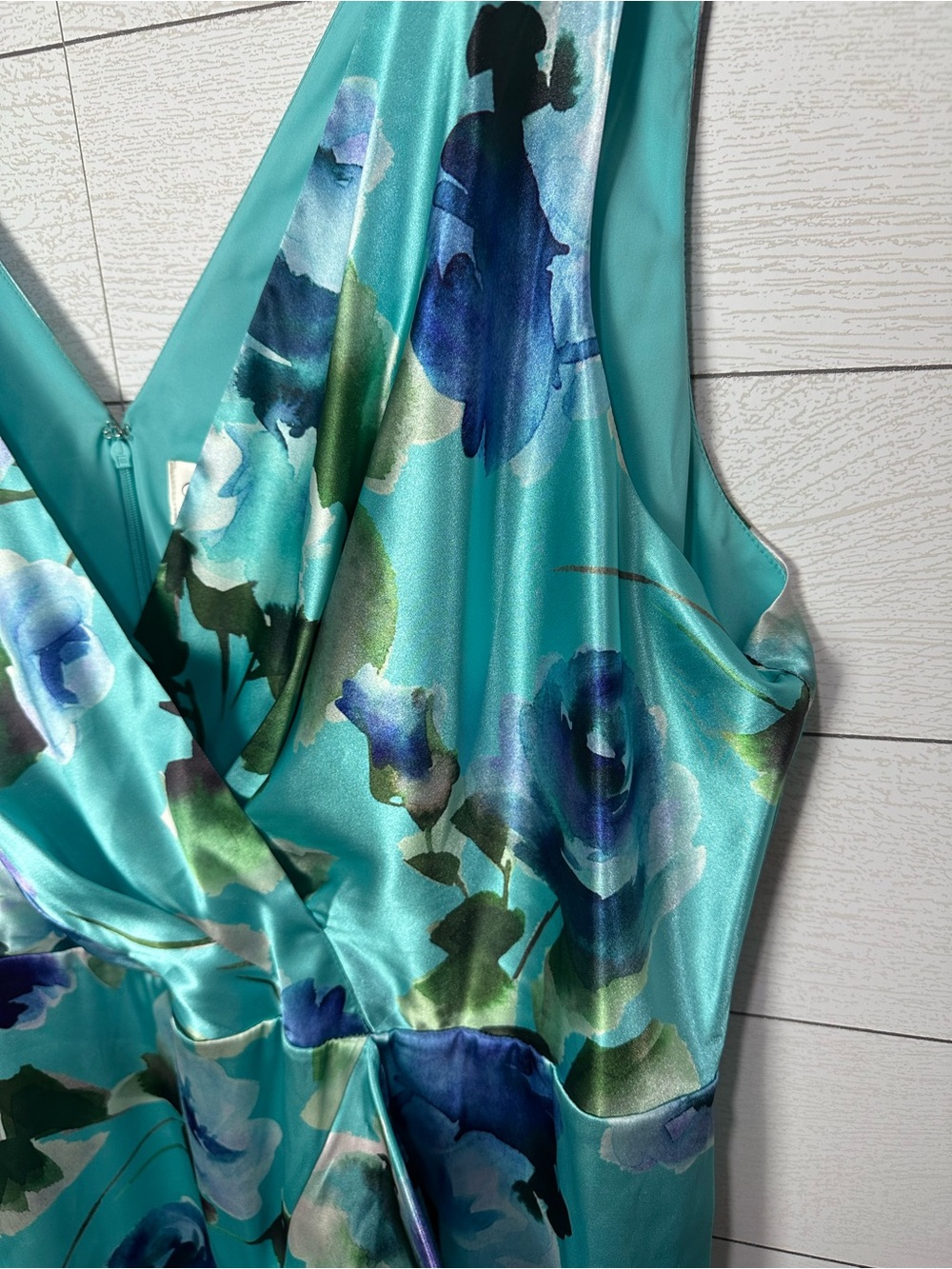 NWT Eliza J Teal Multi Ruffled Dress Size 20W - Picture 15 of 16